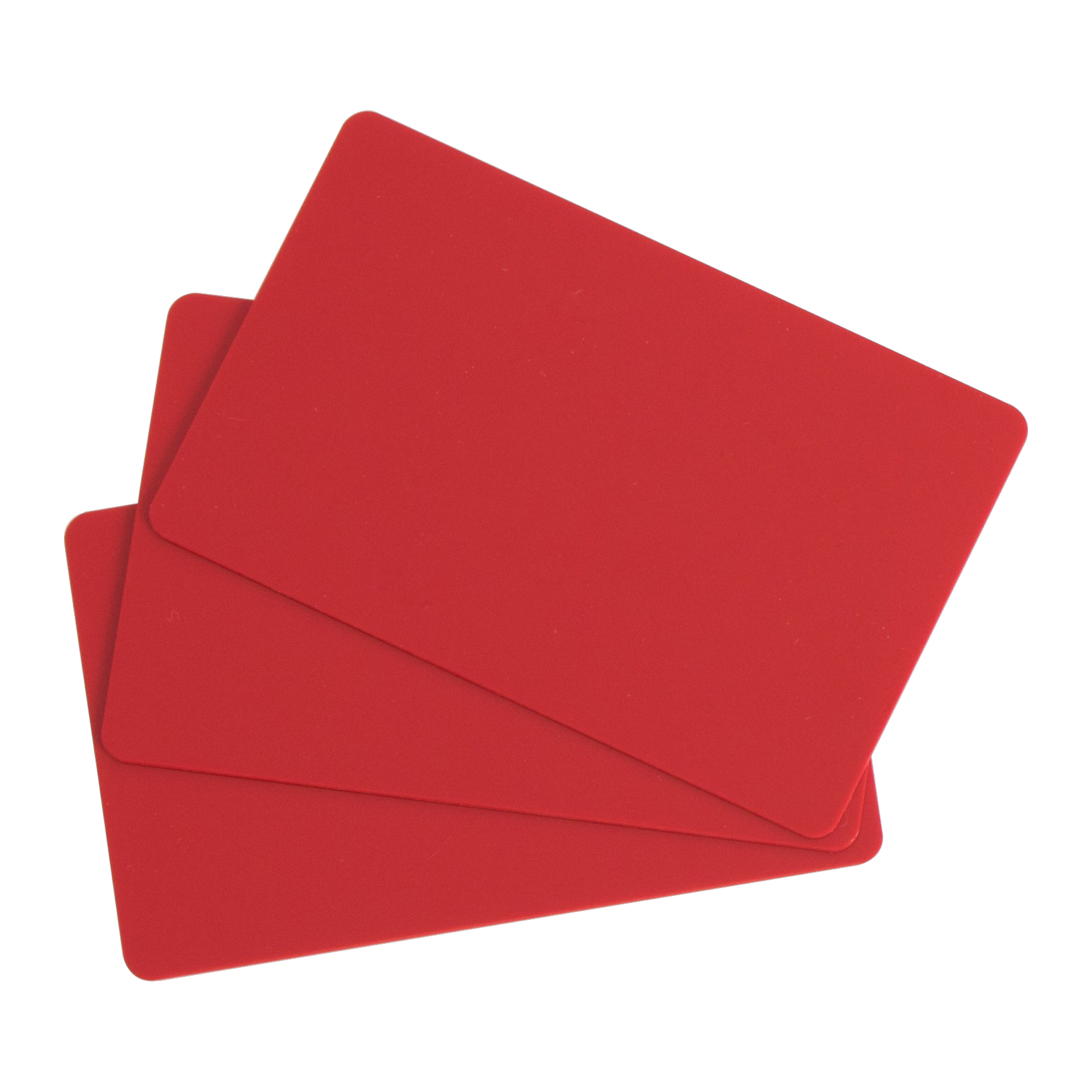 Plastikkarten PVC rot matt -Lebensmittelecht-